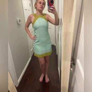 Trina Turk Tweed Two Tone Colorblock dress.